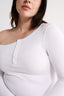 Cobie Off Shoulder Long Sleeve Optic White - Final Sale