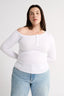 Cobie Off Shoulder Long Sleeve Optic White - Final Sale