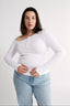 Cobie Off Shoulder Long Sleeve Optic White - Final Sale