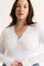 Nola Henley Long Sleeve Bodysuit Optic White - Final Sale