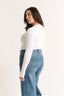 Nola Henley Long Sleeve Bodysuit Optic White - Final Sale