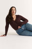 Nola Henley Long Sleeve Bodysuit Cabernet - Final Sale