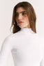Carina Mock Neck Long Sleeve Optic White Final Sale
