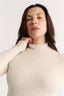 Carina Mock Neck Long Sleeve Oatmeal Marle Final Sale
