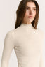 Carina Mock Neck Long Sleeve Oatmeal Marle Final Sale