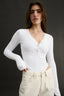 Nola Henley Long Sleeve Bodysuit Optic White - Final Sale