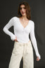 Nola Henley Long Sleeve Bodysuit Optic White - Final Sale