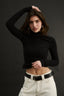 Carina Mock Neck Long Sleeve Black Final Sale