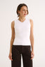 Holly High V Neck Tank Optic White