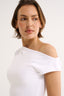 Valentina Off Shoulder Top Optic White
