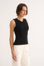 Holly High V Neck Tank Black