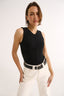 Holly High V Neck Tank Black