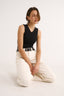 Holly High V Neck Tank Black