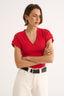 Kelly V Neck T-Shirt Radiant Red