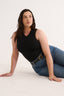 Holly High V Neck Tank Black