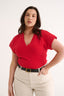 Kelly V Neck T-Shirt Radiant Red