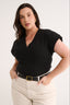 Kelly V Neck T-Shirt Black