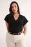 Kelly V Neck T-Shirt Black