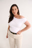 Valentina Off Shoulder Top Optic White